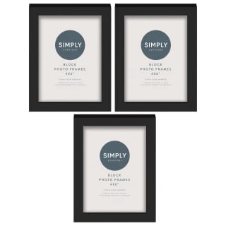 Simply Everyday 4 X 6" Block Frames 3pk - Black 1 Simply Everyday 4 X 6" Block Frames 3pk - Black