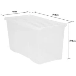 B&M Large Storage Box With Lid 110L - Clear -Home Furnishings Store 284861 110l storage box with lid clear 3