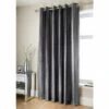 B&M Charcoal Jasmine Sparkle Velvet Eyelet Curtains 46 X 72"