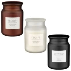B&M Large Spa Scented Candle - Black - Unwind -Home Furnishings Store 368680 368679 368691 large spa candle group 2