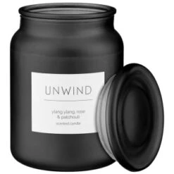 B&M Large Spa Scented Candle - Black - Unwind -Home Furnishings Store 368680 large spa candle unwind 5
