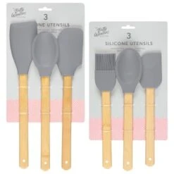 B&M Betty Winters Silicone Utensils 3pk - Grey -Home Furnishings Store 369972 3pk betty winters silicone utensils grey main