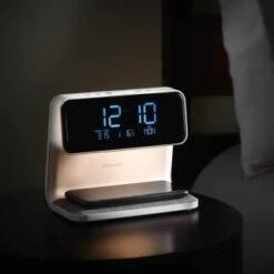 Goodmans Wireless Charging Alarm Clock -Home Furnishings Store 373397 goodmans alarm clock with wireless charging and nightlight 2