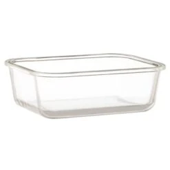 B&M Rectangular Glass Food Containers With Bamboo Lids 2pk -Home Furnishings Store 376824 2pk regular glass food container2 2