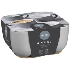 Simply Everyday Gloss Mugs 4pk - Grey -Home Furnishings Store 380120 4pk simply everyday mugs grey 2