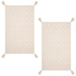 B&M Homestead Embossed Tea Towels With Tassels 2pk - Natural -Home Furnishings Store 380229 2pk homestead embossed tea towel with tassels 2