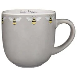 B&M Bee Happy Printed Mugs - 4pk 10 B&M Bee Happy Printed Mugs - 4pk -Home Furnishings Store 380506 4pk printed mugs bee happy grey