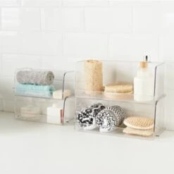 Clear Stacking Caddy - Medium -Home Furnishings Store 384976 384977 384978 384984 clear organiser tray 2