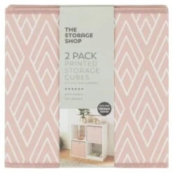Lokken Printed Storage Cubes 2pk - Pink Diamond 7 Lokken Printed Storage Cubes 2pk - Pink Diamond -Home Furnishings Store 395838 2pk printed lokken storage cubes pink diamond 2