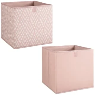 Lokken Printed Storage Cubes 2pk - Pink Diamond 4 Lokken Printed Storage Cubes 2pk - Pink Diamond - Image 4
