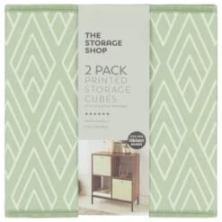 Lokken Printed Storage Cubes 2pk - Sage Diamond 7 Lokken Printed Storage Cubes 2pk - Sage Diamond -Home Furnishings Store 395843 2pk printed lokken storage cubes sage diamond 2