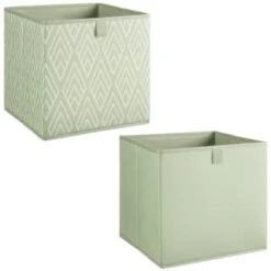 Lokken Printed Storage Cubes 2pk - Sage Diamond 8 Lokken Printed Storage Cubes 2pk - Sage Diamond -Home Furnishings Store 395843 2pk printed lokken storage cubes sage diamond 3