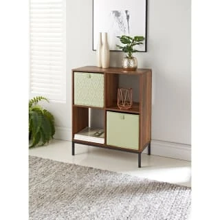 Lokken Printed Storage Cubes 2pk - Sage Diamond 5 Lokken Printed Storage Cubes 2pk - Sage Diamond - Image 5